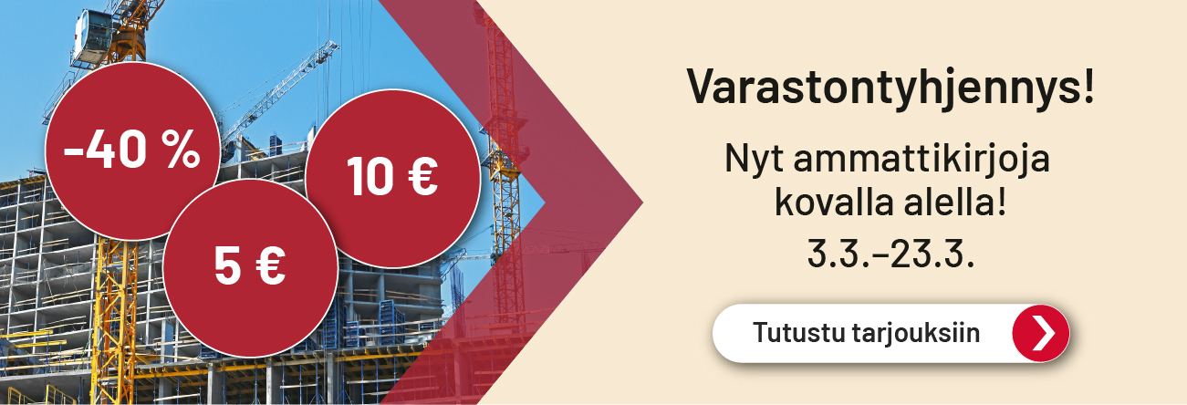Varastontyhjennysale, laaja valikoima kirjoja -40 %