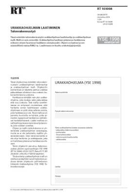 RT 103008, Urakkaohjelman laatiminen. Talonrakennustyö (YSE 1998 asiakirjamalli)