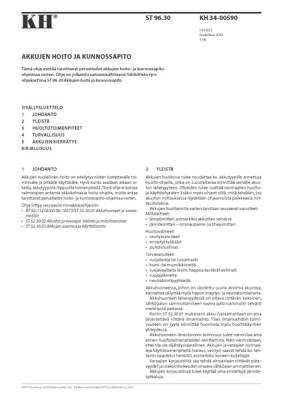 KH 34-00590, Akkujen hoito ja kunnossapito