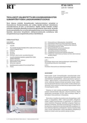 RT 80-10974, Teollisesti valmistettujen asuinrakennusten ilmanpitävyyden laadunvarmistusohje