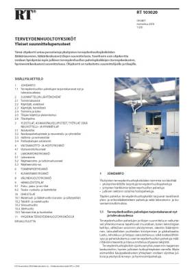 RT 103020, Terveydenhuoltoyksiköt. Yleiset suunnitteluperusteet