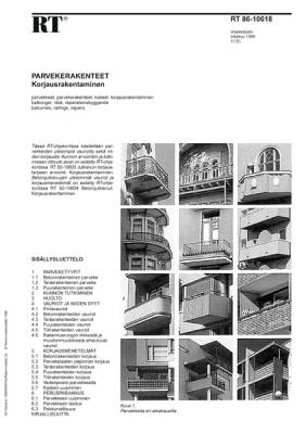 RT 86-10618, Parvekerakenteet. Korjausrakentaminen