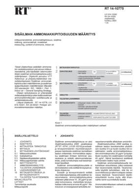 RT 14-10775, Sisäilman ammoniakkipitoisuuden määritys
