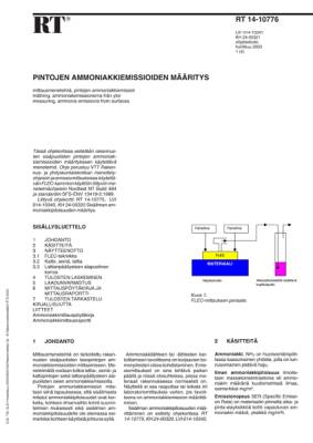 RT 14-10776, Pintojen ammoniakkiemissioiden määritys