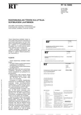 RT 16-10696, Rakennusalan töiden kuluttajasopimuksen laatiminen