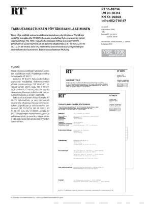 RT 16-10734, Takuutarkastuksen pöytäkirjan laatiminen. (YSE 1998 asiakirjamalli)