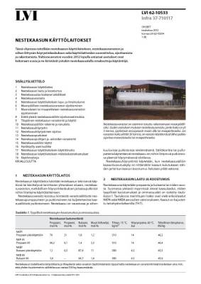 LVI 62-10533, Nestekaasun käyttölaitokset