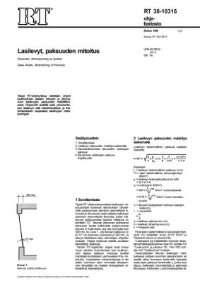 RT 38-10316, Lasilevyt, paksuuden mitoitus