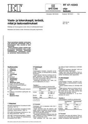 RT 47-10343, SFS 5340, Vaate- ja lokerokaapit, terästä, mitat ja laatuvaatimukset