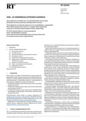 RT 103743, Vesi- ja viemärikalusteiden asennus