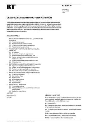 RT 103470, Opas projektinjohtomuotojen käyttöön