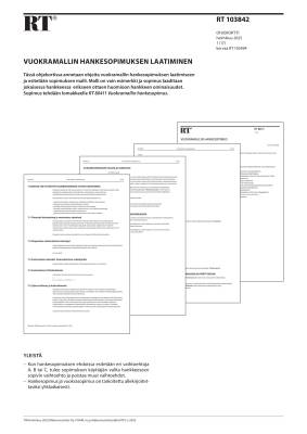 RT 103842, Vuokramallin hankesopimuksen laatiminen