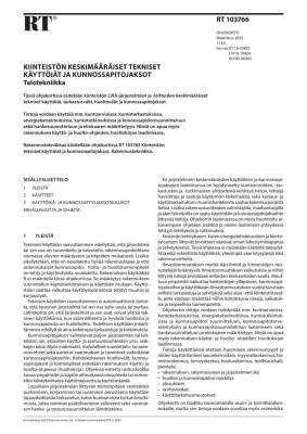 RT 103766, Kiinteistön keskimääräiset tekniset käyttöiät ja kunnossapitojaksot. Talotekniikka