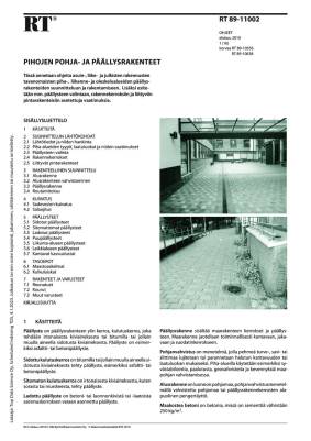 RT 89-11002, Pihojen pohja- ja päällysrakenteet