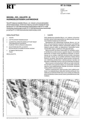 RT 15-11026, Ikkuna-, ovi-, kaluste- ja huoneselosteiden laatimisohje