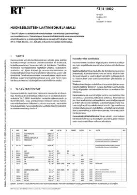 RT 15-11030, Huoneselosteen laatimisohje ja malli