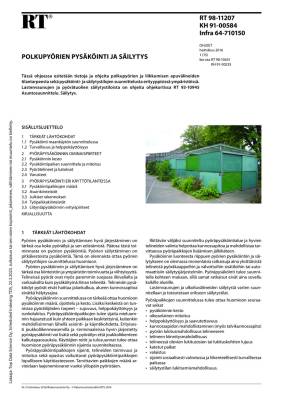 RT 98-11207, Polkupyörien pysäköinti ja säilytys