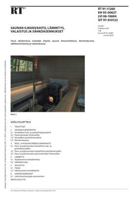 RT 91-11260, Saunan ilmanvaihto, lämmitys, valaistus ja sähköasennukset