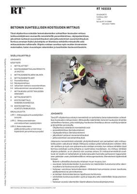 RT 103333, Betonin suhteellisen kosteuden mittaus