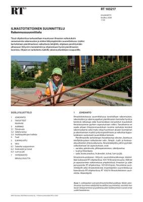 RT 103217, Ilmastotietoinen suunnittelu. Rakennussuunnittelu