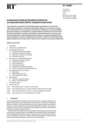 RT 103807, Ilmanvaihtojärjestelmän puhdistus ja ilmavirtojen säätö. Urakoitsijan ohje