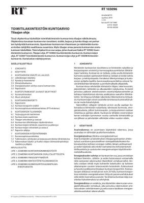 RT 103096, Toimitilakiinteistön kuntoarvio. Tilaajan ohje