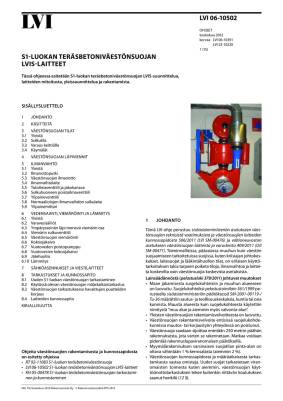 LVI 06-10502, S1-luokan teräsbetonisten väestönsuojien LVIS-laitteet