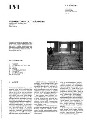 LVI 13-10261, Vesikiertoinen lattialämmitys