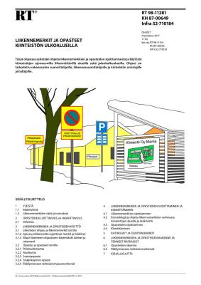 RT 98-11281, Liikennemerkit ja opasteet kiinteistön ulkoalueilla