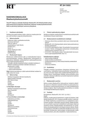 RT 29-11053, Rakennusmaalaus. Maalaustyöselostusmalli