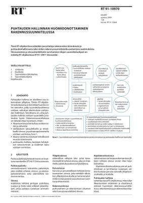 RT 91-10970, Puhtaudenhallinnan huomioonottaminen rakennussuunnittelussa