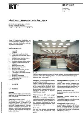 RT 07-10912, Päivänvalon hallinta sisätiloissa