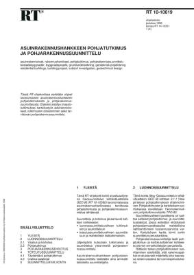 RT 10-10619, Asuinrakennushankkeen pohjatutkimus ja pohjarakennussuunnittelu