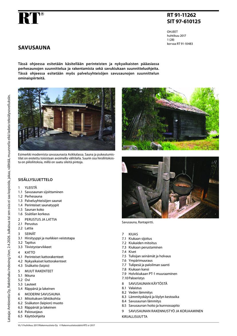 RT 91-11262, Savusauna