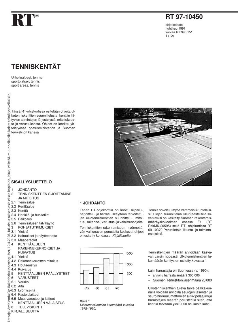 Siirry tuotesivulle RT 97-10450, Tenniskentät