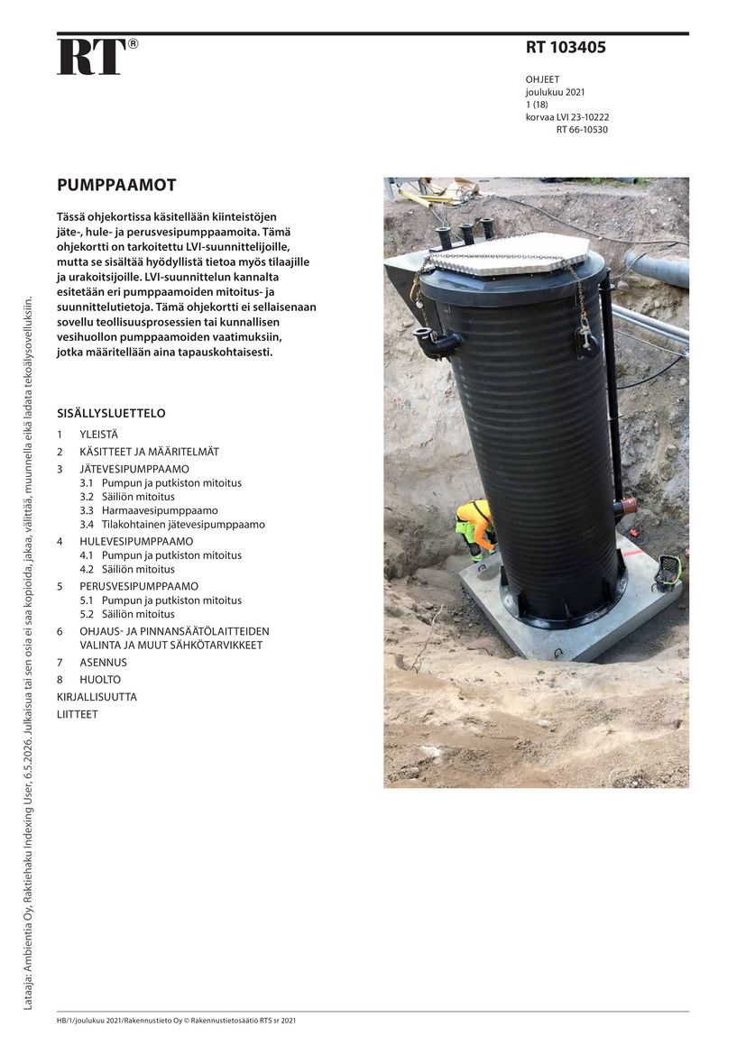 RT 103405, Pumppaamot